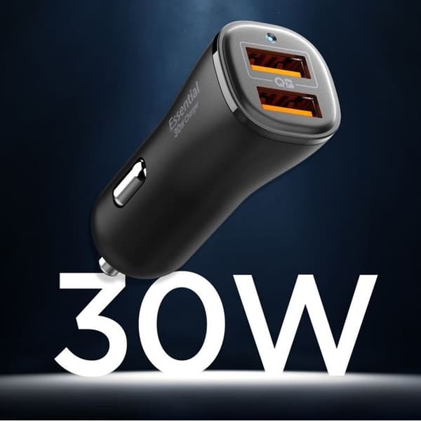 Spigen Essential EV302 - Bil-laddare 2x USB-A 30 W (svart)
