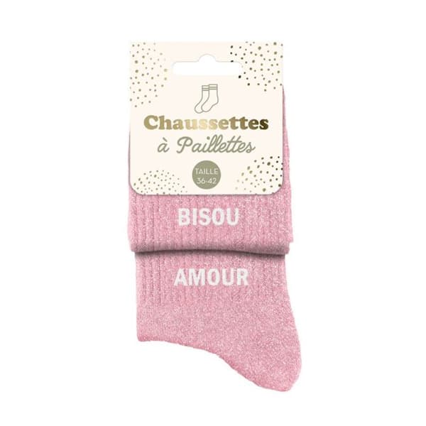 Omatchande rosa Bisou Amour-strumpor