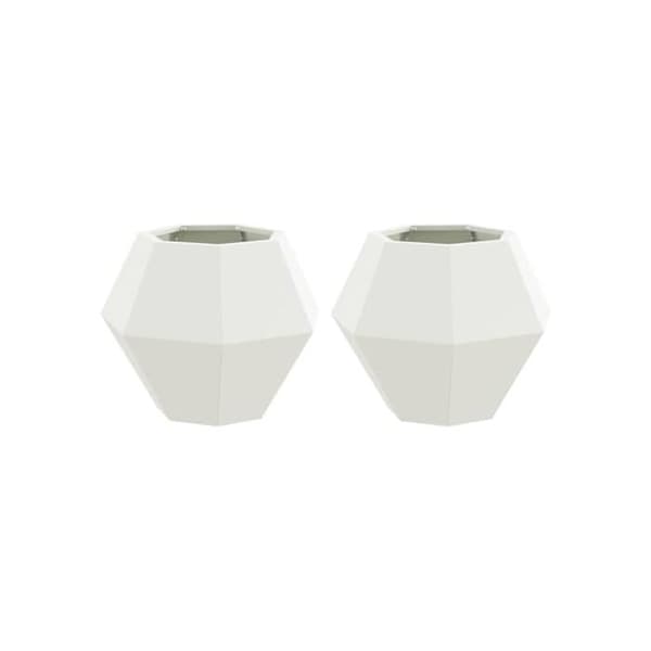 Stålplanteringslåda - vidaXL - 2 stycken - Vit - 50x50x40 cm - Rektangulär design - Utomhusbruk