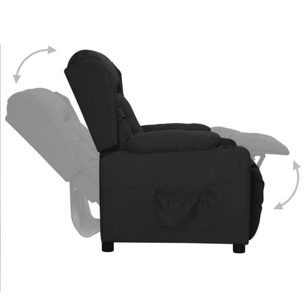vidaXL Recliner Stuhl Schwarz Stoff, 25kg