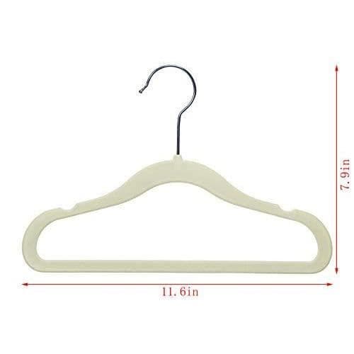 Amazon Basics - Set med 30 barnklädhängare i sammet, beige