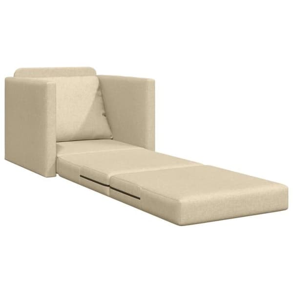 Soffa säng 2 i 1 Kräm 74x77x81 cm Tyg