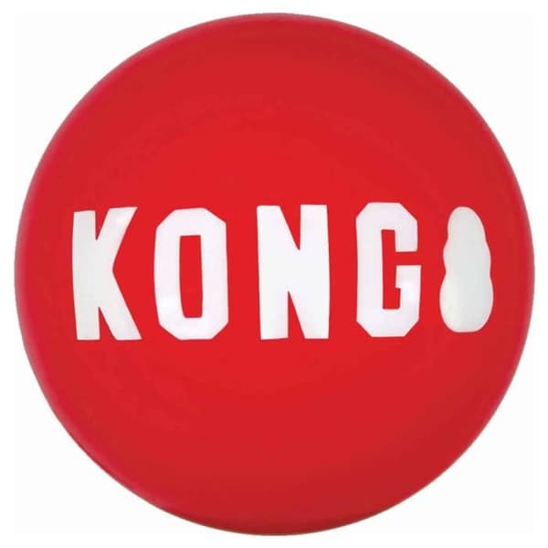 Hundleksak - Kong - 2 Signaturbollar - Röd - Gummi - Medium