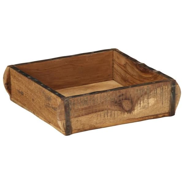 Platta 31x29x10 cm i återvunnet massivt trä