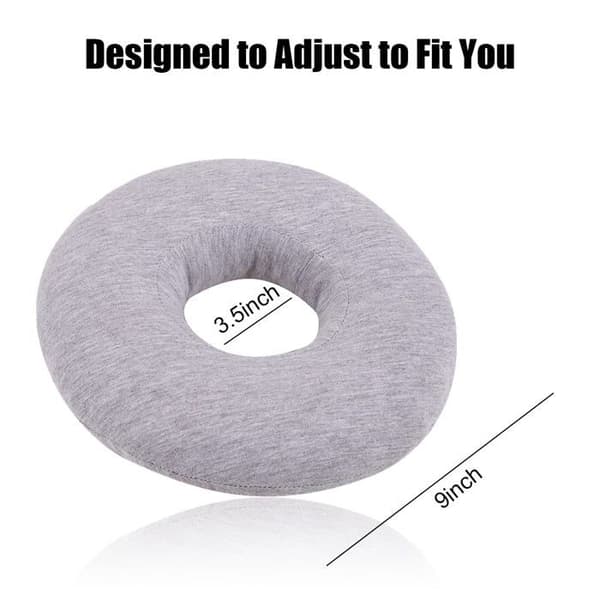 Donutkudde för öronskydd vid piercingar - 22,9 cm (hål 8,9 cm) - grå