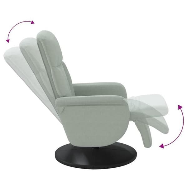 vidaXL Recliner med fotstöd ljusgrå sammet 356682