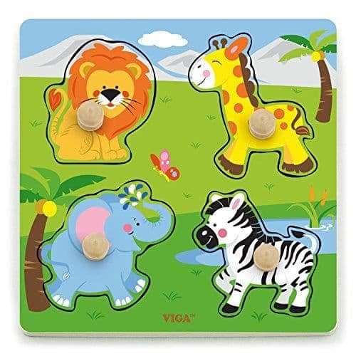 Viga Toys 50840 Big Button Puzzle Wild Animals 50840