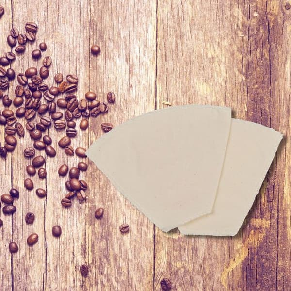 Set med 2 återanvändbara kaffefilter i bomull Fackelmann