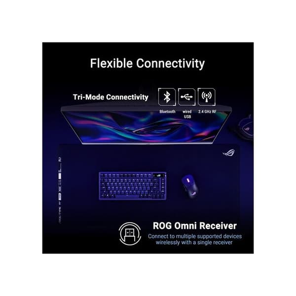 Souris Gaming - ASUS - ROG Keris II Origin BLK - 42000 DPI - RF Trådlös + Bluetooth - Optisk