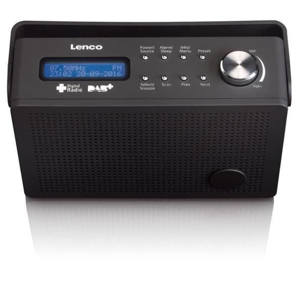 Lenco DAB+ väckarklocka med FM PDR-030 Svart