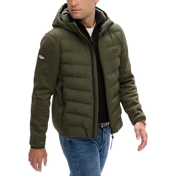 Doudoune Superdry Storm Knit Hybrid - Mörkgrön melerad