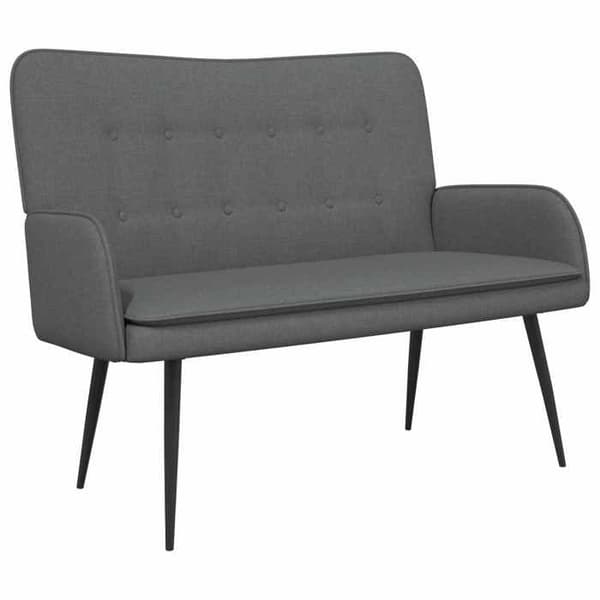 Soffa 2 platser Mörkgrå 115 x 61 x 87 cm tyg