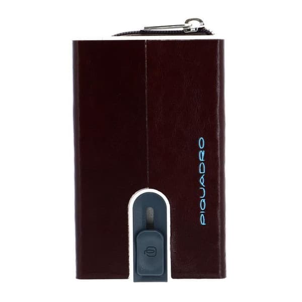 Kortficka - PIQUADRO - Blue Square - Kompakt - RFID - Brun