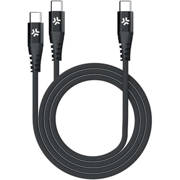 Kabel - CELLY - USB-C med dubbel gränssnitt - Samtidig laddning - Effekt 100W