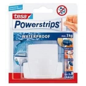 TESA specialkrok för badrum - Dubbelkrok + 2 vattentäta Powerstrips