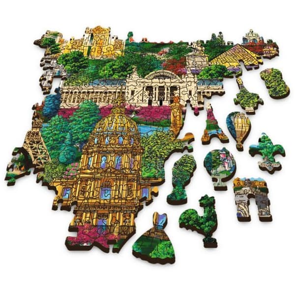 Puzzle Trefl Trä-pussel Frankrike, kända platser 1000 bitar (20213)