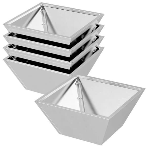 Cache-pot Vidaxl Cache-pot för trädgård 5 st Silver 35 x 35 x 15 cm