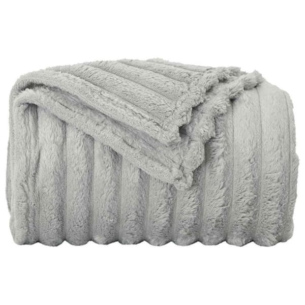 VidaXL Grått överkast / pläd 240 x 220 cm i mjuk polyester