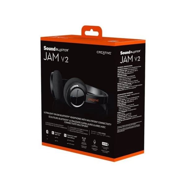 Över-ear hörlurar - Sound Blaster - Jam V2 - Bluetooth 5.0 - Ultralätt - Multifunktionsanslutning