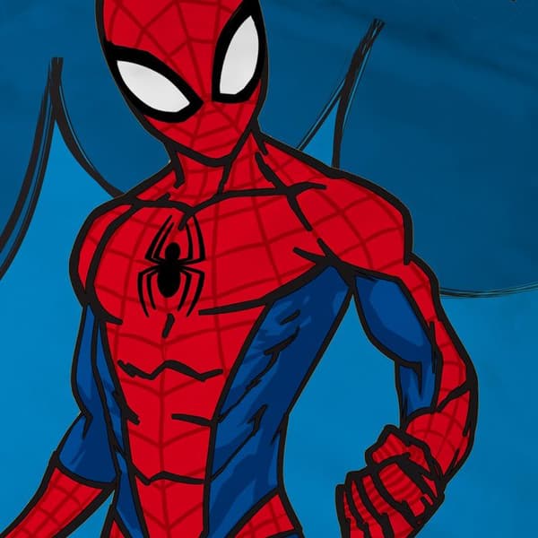 Barnsängset 100% Bomull - SPIDERMAN AVENGER - Blå - 140x200+63x63cm