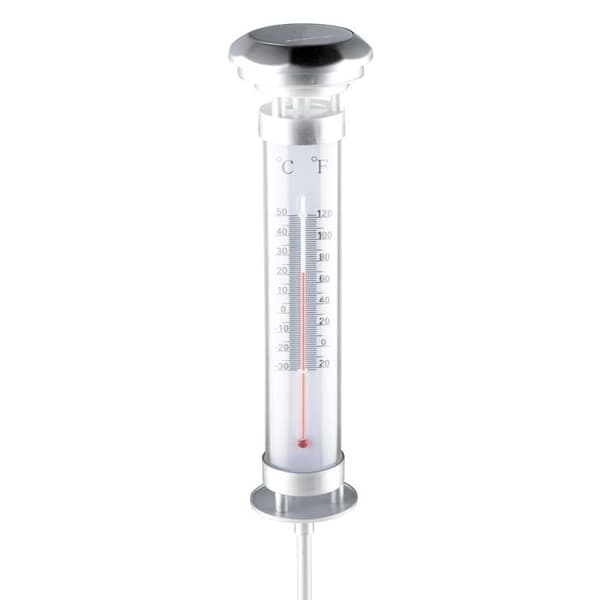 Solarlampa med termometer - LED - Utomhus - Grafitgrå