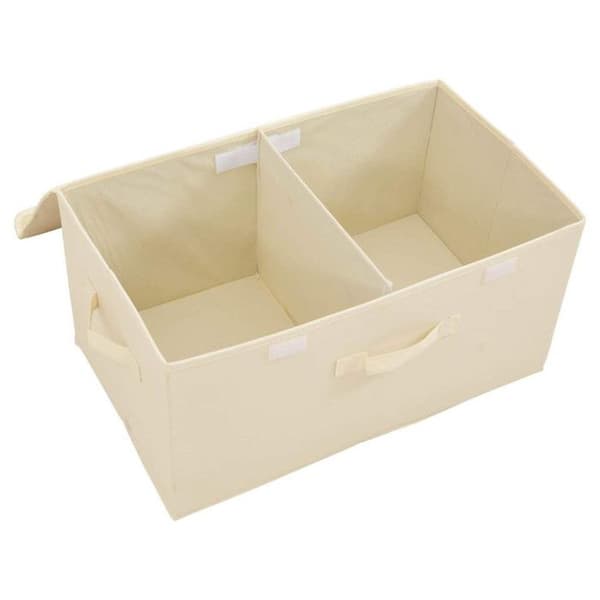 vidaXL Förvaringsboxar 2 st Tyg 50x30x25 cm Kräm 332917