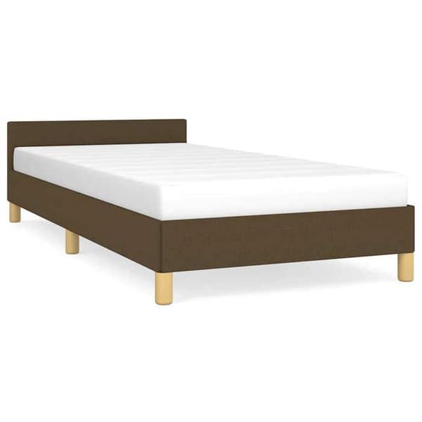 vidaXL Sängram utan madrass mörkbrun 80x200 cm tyg 347370
