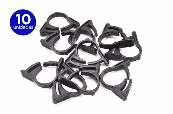Krage - fläns - fixering M-m's - 544583 - S-M Set om 10 Säkerhetsklämmor för 16 mm rör Svart
