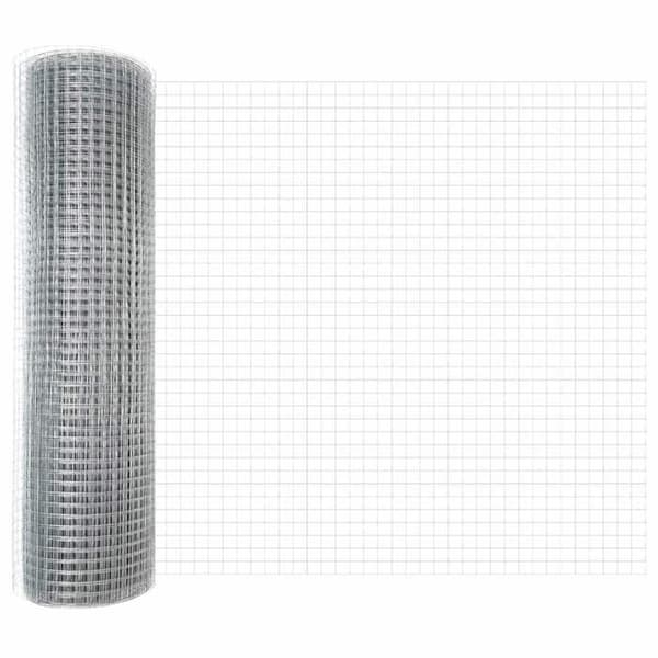 vidaXL Stängsel i svetsad tråd Silver 42004992