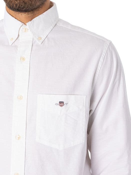 GANT REG Oxford Skjorta, Vit, M Man