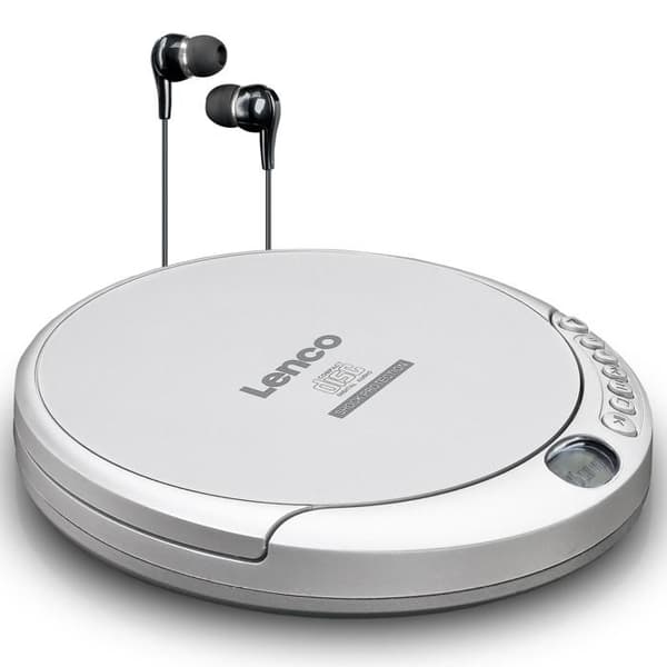 Lenco CD-201SI - Bärbar CD-spelare med stötskydd - Silver