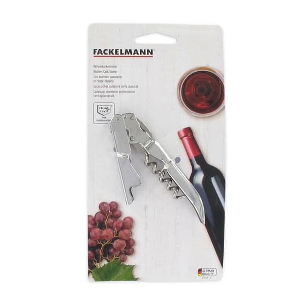 Dubbelspaks korkskruv i rostfritt stål Fackelmann Bar Concept ref. 49459