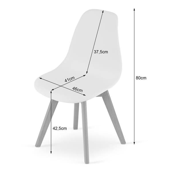 KOMMODE Chaise CHIETI - vit x 1 46x80x55 cm