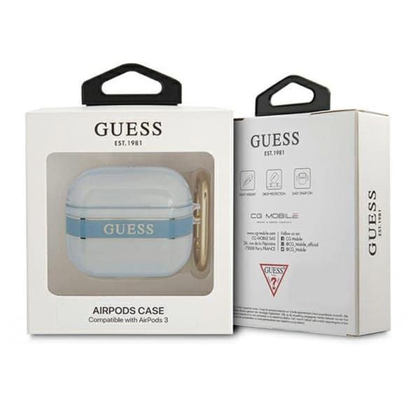 Coque AirPods 3 - Guess - GUA3HHTSB - Skydd - Lätt - Blå