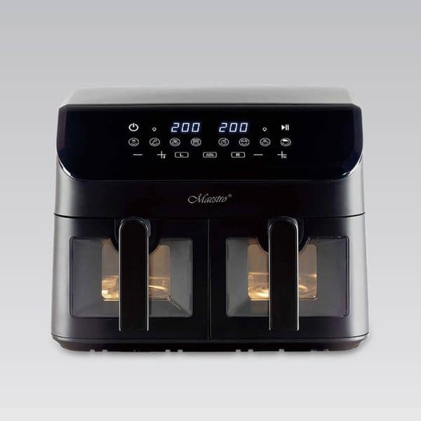 Luftfritös - MAESTRO - MR-758 - 2 x 4,5 L - 8 program - 200 °C max - Svart - Non-stick beläggning