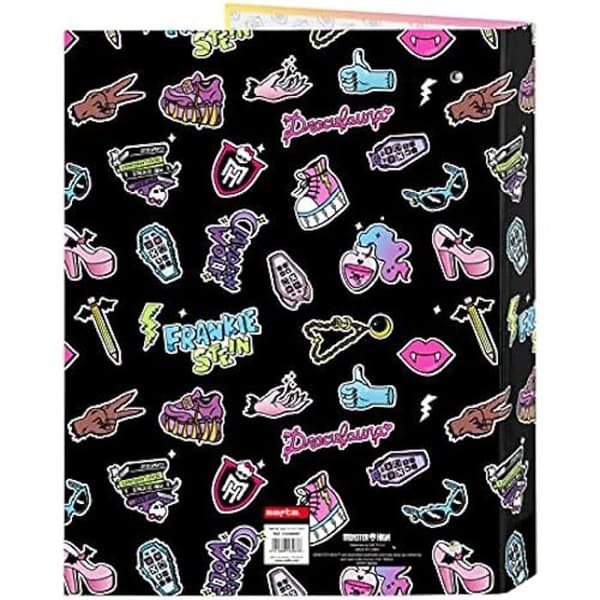 Mapp - Safta - MONSTER HIGH - 4 ringar - Bekväm - Hållbar - Svart