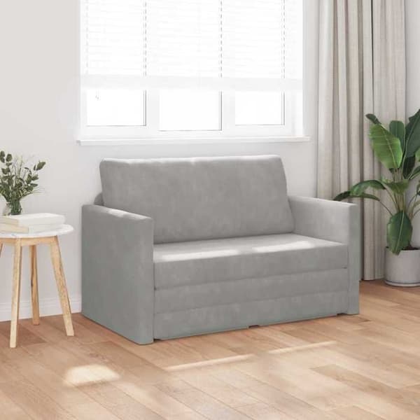 vidaXL Sängsoffa Ljusgrå 124 x 71 x 78 cm Sammet 4106702