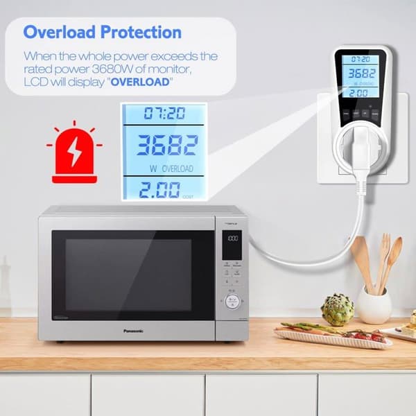 Programmerbar kontakt - VINABO - Vinabo - 3680W - 16A - Bakgrundsbelyst LCD-display