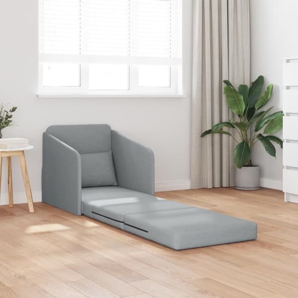 Soffa säng 2 i 1 Ljusgrå 65x80x83 cm Tyg