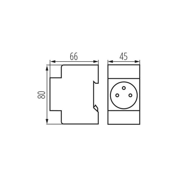 Eluttag räls TH35 - KANLUX - 16A - Vit - 2,5 moduler - Optimal säkerhet