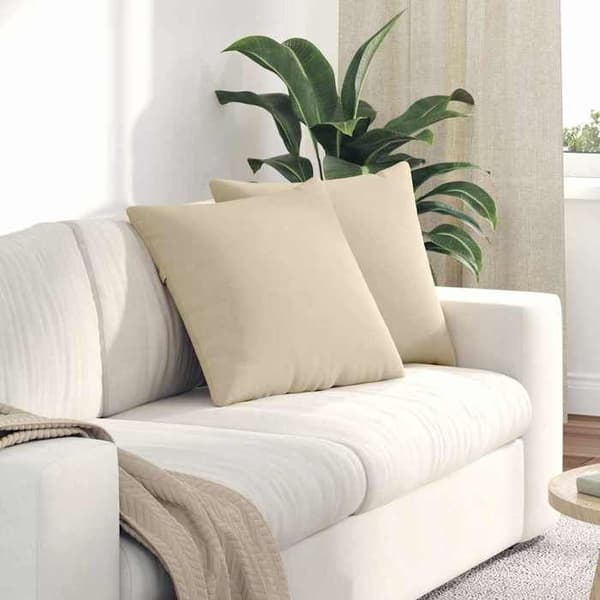 vidaXL Soffkuddar 2 st Kräm 50 x 50 cm tyg 42013987