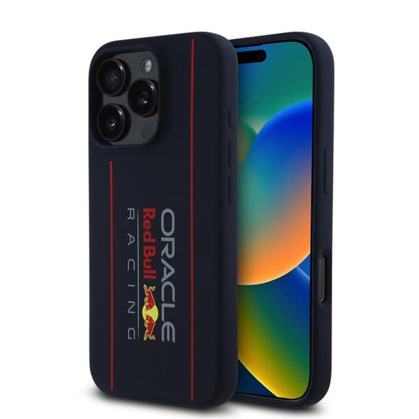 Mobilskal - RED BULL RACING - iPhone 16 Pro Max - Silikon - Översize vertikallogga - Robust