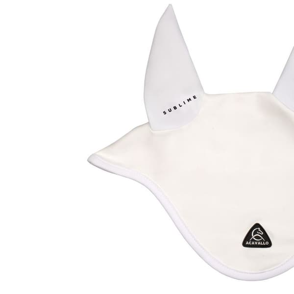 Kort huva för häst Acavallo Suede - Vit - Full