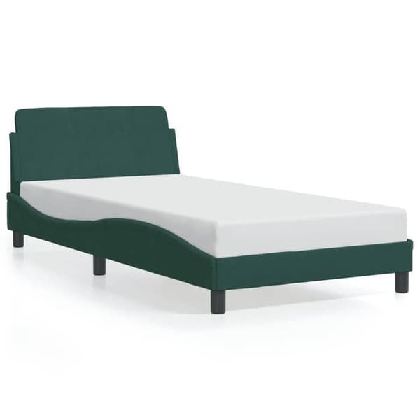 vidaXL Dover sängram mörkgrön 100x200 cm sammet 373135