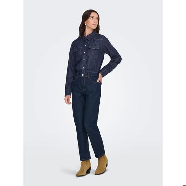 Kvinnors skjorta Only Charlize - mörkblå denim