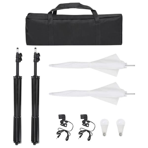 vidaXL Studio Lighting Kit med stativ och paraplyer 190230