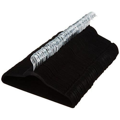 Basics Sammetsdräkthängare, svart, 100 st