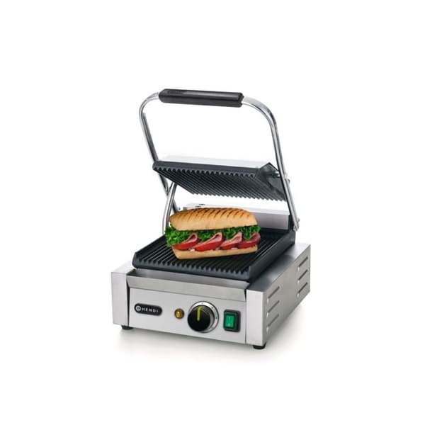 Kontaktgrill - Enkel Modell - Rillade Plattor - Hendi