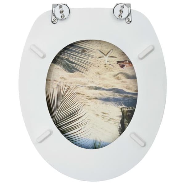 vidaXL Toalettsits med MDF lock Beach Design