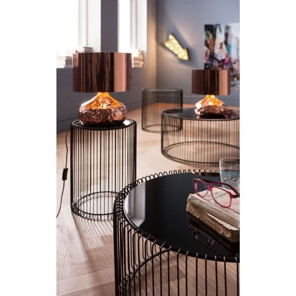 Runda svarta Wire sidobord set om 2 Kare Design